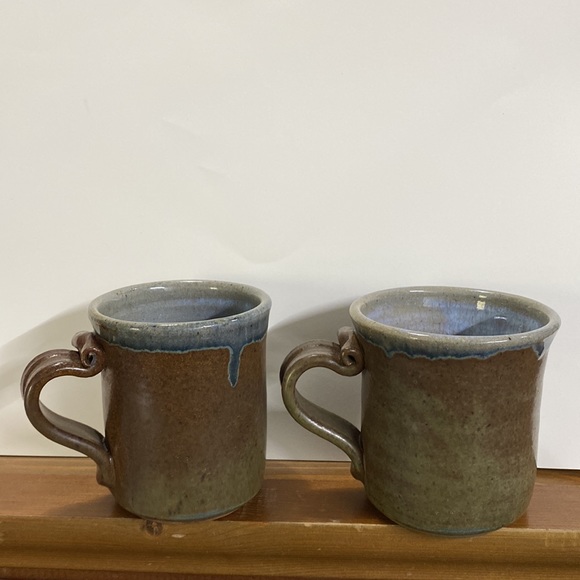 Set of 2 handmade pottery coffee tea mugs - Picture 12 of 12
